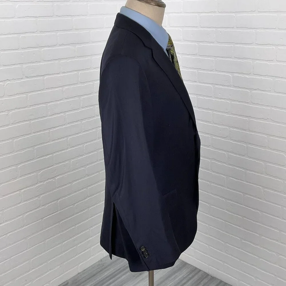 Samuelsohn Blazer Men 46R Blue Surgeon Cuffs Colombo‎ Icewool 150s Italy